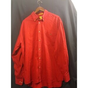 Vintage Duck Head Men's Jean Denim Long Sleeve Shirt Large Red Button Down XL